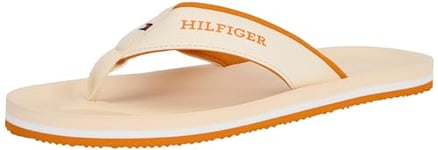 Tommy Hilfiger Men Flip-Flops Comfort Beach Sandal, White (Calico), 41