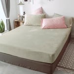 Michorinee Drap Housse en Polaire 180x200 Bonnet 30 cm Beige - Toucher Cachemire - Drap de lit Flanelle Microfibre Super Chaud pour Matelas Épais