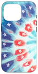 iPhone 16 Pro Americana Tie-Dye Stars Patriot Red White & Blue Tie Dye Case