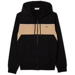 Sweat-shirt Lacoste  SWEATSHIRT ZIPPÉ À CAPUCHE COLOR-BLOCK  NOIR ET BEIGE