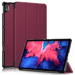 Lenovo Tab P11 / P11 (5G) / P11 Plus Tri-fold Flip Deksel m. Sleep-Funksjon - Bordeux