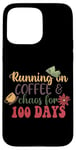 Coque pour iPhone 15 Pro Max T-shirt Running On Coffee & Chaos For 100 Days