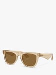 Burberry BE4426 Men's D-Frame Sunglasses, Clear Beige/Brown