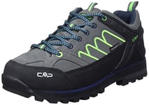 CMP Homme Moon Low Trekking Shoe WP Chaussure de Marche, Grey Verde Fluo, 44 EU