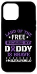 Coque pour iPhone 14 Pro Max Purple Up pour les enfants militaires Land Of Free Daddy is Brave