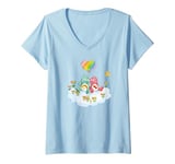 Womens Care Bears Valentine's Day Wish & Love-A-Lot Bear Painting V-Neck T-Shirt