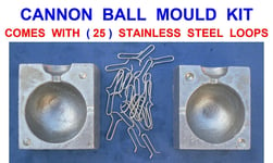 10oz CANNON BALL MOULD KIT+25 LOOPS FOR SEA FISHING QUICK DROP BOAT LEAD WEIGHTS