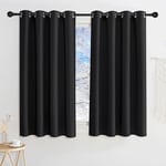 KGORGE Rideaux Occultants - Rideaux Isolation Thermique pour Salon et Chambre, Rideaux Opaque pour Fenêtres Rideaux Thermiques Anti Froid/Chaleur Bloquer Lumiere, 140x145cm, Noir, 2 Panneaux