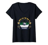 Womens Jingle All The Way To Alaska - Alaskan Christmas Travel V-Neck T-Shirt