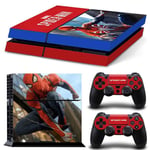 TN-PS4-7098-Anime Spider Man Venom Vinyyli Ihotarra PS4-konsoliin ja 2 ohjaimeen Tarra Kansipelitarvikkeet