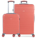 SKPAT - Set of 3 Travel suitcases with 4 ABS Wheels. USB Port on The Small. Practical and Lightweight Small, Medium and Large Sizes. High Quality Beautiful Design. TSA Lock. 175000, Coral Garden, 2