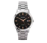 Sekonda Bracelet Mens Watch 1192-black dial, date function rose gold tone hands