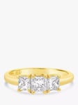 Milton & Humble Jewellery Pre-Loved 18ct Yellow Gold 3 Stone Princess Cut Diamond Ring