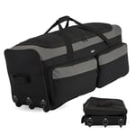 Travelers Club Bagage de Sport Extensible à roulettes à 3 Roues de 91,4 cm, Noir/Gris, 91.44 cm, Casier Roulant à 3 Roues 3 Plis de 91,4 cm