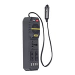 Onduleur de puissance de voiture 200W DC 12V &agrave; AC 220V pour v&eacute;hicules, adaptateur de prise, convertisseur de sortie avec 4 prises USB 3