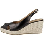 Geox Femme D Panarea Espadrille Wedge Sandales, Noir, 40 EU