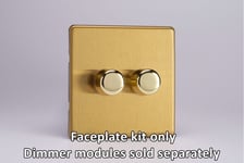 Varilight WDB2S Matrix Faceplate Kit, screwless brushed brass, 2-gang