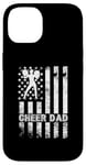 iPhone 14 Cheer Dad Cheerleading American Flag Fathers Day Cheerleader Case