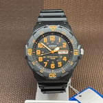 Casio MRW-200H-4B Black Strap Orange Marker Rotary Bezel Diver's Design Watch