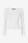 Gina Tricot - Topp Soft Touch Boatneck Top - Vit