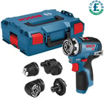 Bosch GSR 12V-35 FC Professional FlexiClick Drill Driver With 4 x Chucks L-Boxx