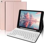 Clavier Pour Ipad 10.2 9eme/8eme/7eme Génération 2019/2020/2021,Étui Clavier Ipad 9eme Generation Avec Fente Pour Stylo,Azerty Clavier Ipad Bluetooth Pour Ipad Air 3/Pro 10.5 2017,Or Rose