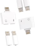 Adaptateur Lightning Vers Jack Audio (Lot De 2)Chargeur Écouteurs Câble Pour Iphone 14 13 12 11 Pro Pour Apple Pour Ipad Double Prise Voiture Auxiliaire Splitter Connecteur Musique[CAS314252]