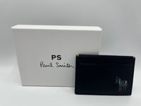 PS Paul Smith Zebra Stripe Black Yellow Credit Card holder leather wallet