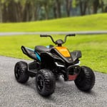 McLaren MCL 35 Liveries 12V Quad Bike with Slow Start - Black / Orange