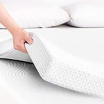 Topper surmatelas en Mousse à mémoire de Forme | 180 x 200 x 4 cm | Soulage Les tensions Musculaires | Surmatelas Respirant et Anti-acariens déhoussable