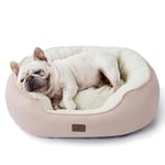 Bedsure Small Dog Bed Washable - Large Cat Beds for Indoor Cats and Puppy, Round Dog Bed Sofa for Medium Dogs with Slip-Resistant Bottom,Pink, 76x61x20cm