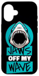 Coque pour iPhone 16 Jaws Off My Wave Requin baleine Blanc