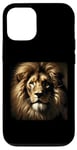 Coque pour iPhone 12/12 Pro Chemise lion africaine pour femmes, hommes, enfants, animaux sauvages, roi chat sauvage