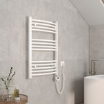 Emke - Sèche-serviette électrique, Radiateur Sèche-Serviettes avec élément Chauffant - 75x60cm Blanc 300W