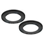 40.5mm-55mm Metal Step Up Ring, 2 Pcs Camera Lens Filter Adapter Ring Black