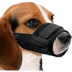 Respirant Muselière en Nylon Réglable pour Chiens, Réglage Rapide de la Muselière, Museliere Anti-Aboiements et Anti-Morsures(S, Noir)