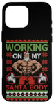 Coque pour iPhone 16 Pro Max Ugly Christmas Gym "Working on my Santa Body"