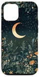 iPhone 12/12 Pro Night Forest Dark Cottagecore Crescent Moon Botanical Case