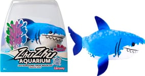 Lansay - ZHU ZHU AQUARIUM - Martin Le Requin - Bleu - Peluche Douce & Interactive Pour Enfants dès 4 ans - Créer des Histoires Sous l'Océan Enchanté - Poisson Intéractif Rigolo - Pas Besoin d'Eau