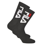 Fila Chaussettes Unisexes 2 Paires - Chaussettes De Tennis, Chaussettes D'équipage, Éponge, Sport, Logo Blanc 43-46