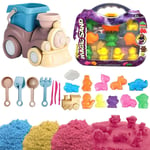 26PCS Kids Sand Playset  Animal Mold Train Bucket Carry Case Sand Tools Sand