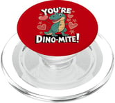 Costume de dinosaure T-Rex pour la Saint-Valentin PopSockets PopGrip pour MagSafe