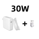 118W PD USB-C ordinateurs portables adaptateur secteur type-c chargeur rapide pour MacBook Pro barre tactile - Type 30W-EU