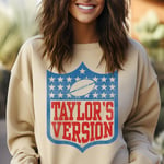 Taylors Version Football Sweatshirt, Tay Swift Football, Nfl Tay's Version, Swift Merch, Football Sunday, Football Swift, Taylor Shirt Sand M