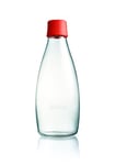 Retap ApS Grande Bouteille d'eau en Verre Borosilicate 0,8 Litre, Red, 0.8 / Large