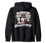 12th Wedding Anniversary Celebrating 12 Years Matching Gift Zip Hoodie