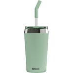 SIGG - Mug Isotherme - Travel Mug Helia - Avec Paille En Verre Durable & Brosse De Nettoyage - Étanche - Sans BPA - En Acier Inoxydable 18/8 - 0,45L / 0,6L