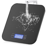 Digital Kitchen Food Scales,15KG/33LB Waterproof Glass Electric Cooking Scales Electronic Weighing Scales with LCD Display,Tare and PCS Features,for Kitchen,Ingredients,Jewellery,Coffee