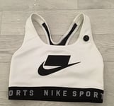 Nike Mesh Back Swoosh Sports Bra (White) - Small - New ~ AT1764 100