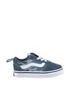 Vans Garçon Unisex Kinder Ward Slip-on Basket, Tonal Flames Blue/White, 21 EU